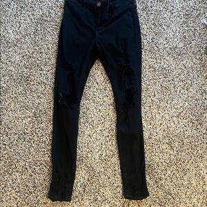 Hollister Black Distressed Skinny Jeans